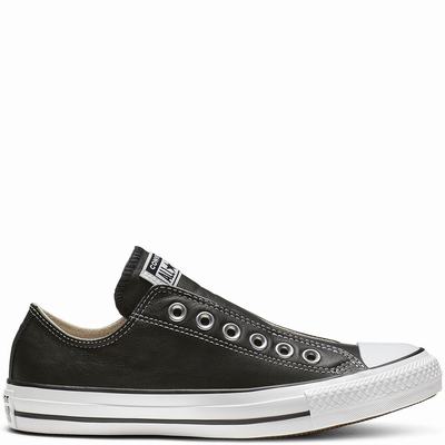 Női Converse Chuck Taylor All Star Leather Slip Tornacipő CO6317524 Fekete/Fehér